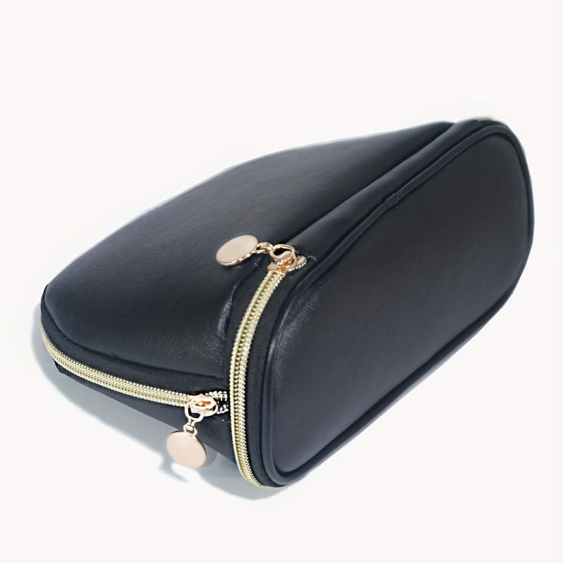 Double Layer Roundtop Makeup Bag Portable Toiletry Bag With Zipper