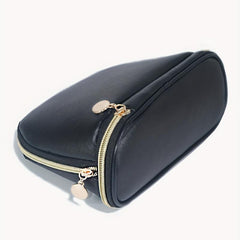 Double Layer Roundtop Makeup Bag Portable Toiletry Bag With Zipper