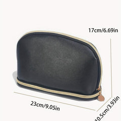 Double Layer Roundtop Makeup Bag Portable Toiletry Bag With Zipper