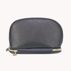 Double Layer Roundtop Makeup Bag Portable Toiletry Bag With Zipper