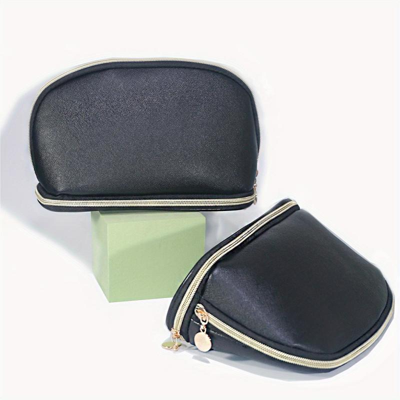 Double Layer Roundtop Makeup Bag Portable Toiletry Bag With Zipper