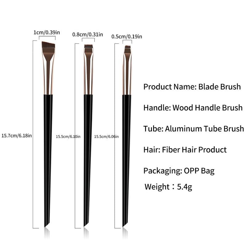 3pcs Fine Angled Eyeliner Brush Ultra Thin Precision Eye Liner Makeup Brushes
