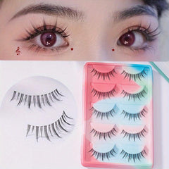5 Pairs Manga False Lash Crisscross Natural Look False Eyelashes