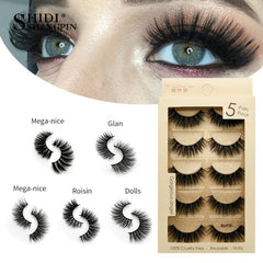 14mm Natural 3D Mink Reusable False Eyelashes with Case