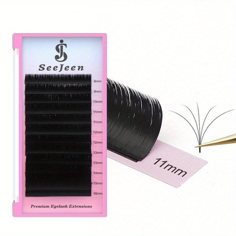 Jeen Fast Fanning Eyelash Extensions 8-16mm C D Curl Auto Fan False Lashes