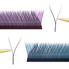 Purple YY Shape Volume Lashes 10-14mm Eyelash Extensions for Natural Look