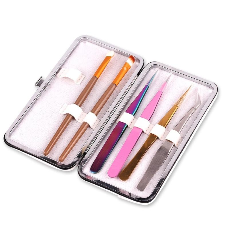 Small Tweezers Case For Eyelash Extensions PU Leather Empty Tweezers Storage Bag