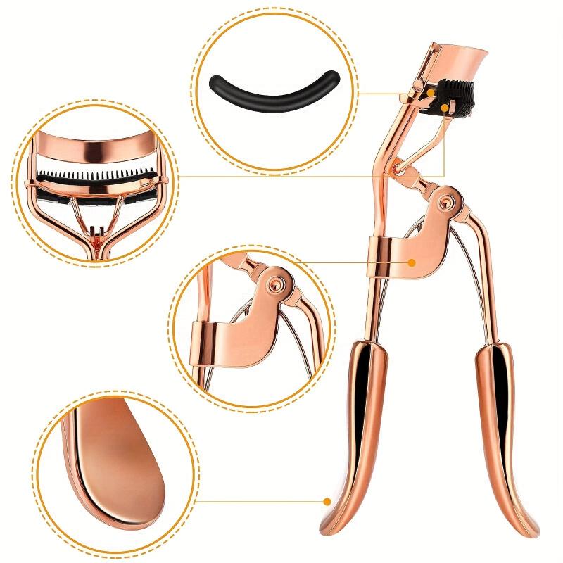 Eyelash Curlers Set with Built-in Comb and Eyebrow Brush
