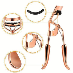 Eyelash Curlers Set with Built-in Comb and Eyebrow Brush
