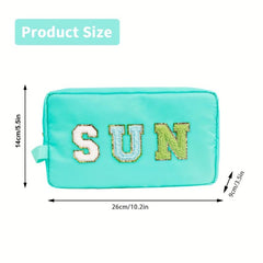 Preppy Makeup Bag Waterproof Toiletry Bag with Strap
