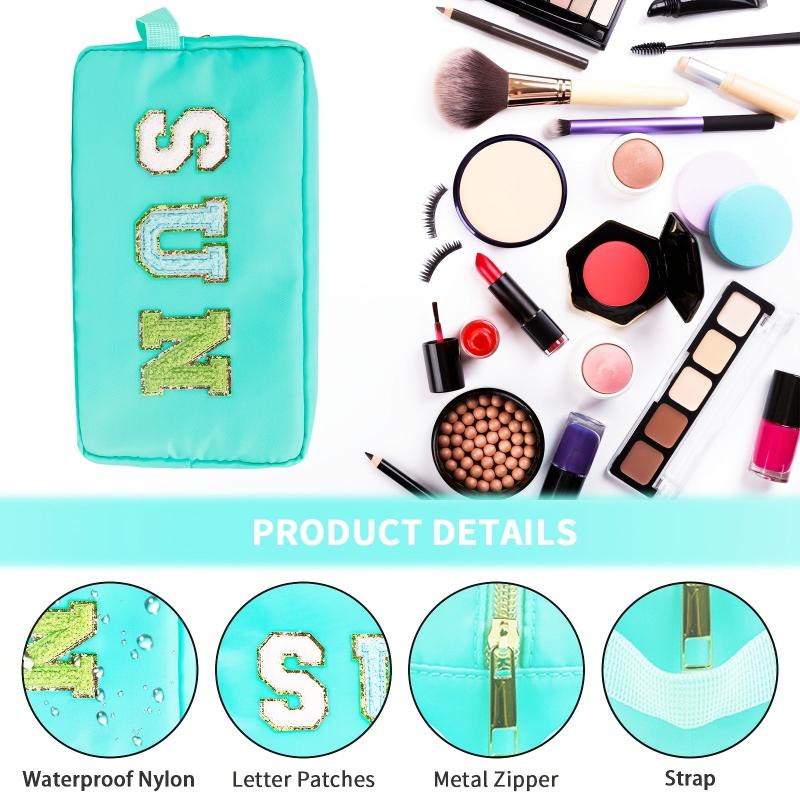 Preppy Makeup Bag Waterproof Toiletry Bag with Strap