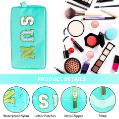 Preppy Makeup Bag Waterproof Toiletry Bag with Strap