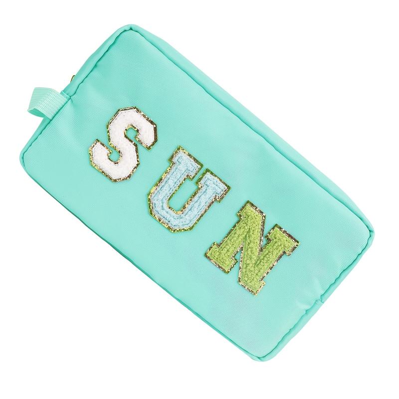 Preppy Makeup Bag Waterproof Toiletry Bag with Strap