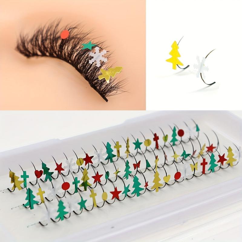 Christmas Glitter Cluster Lashes with D Curling