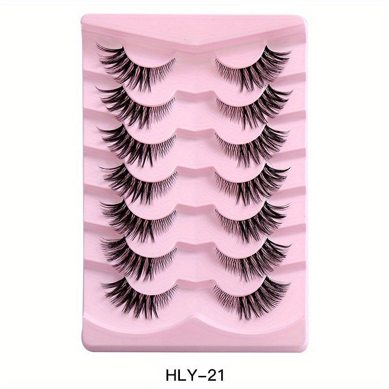 7 Pairs Natural Thick Curling False Eyelashes for Dramatic Look