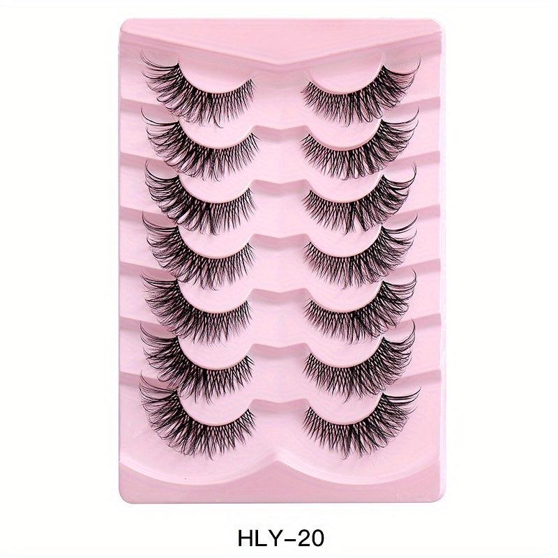 7 Pairs Natural Thick Curling False Eyelashes for Dramatic Look
