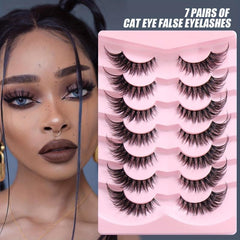 7 Pairs Natural Thick Curling False Eyelashes for Dramatic Look