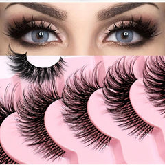 7 Pairs Natural Thick Curling False Eyelashes for Dramatic Look