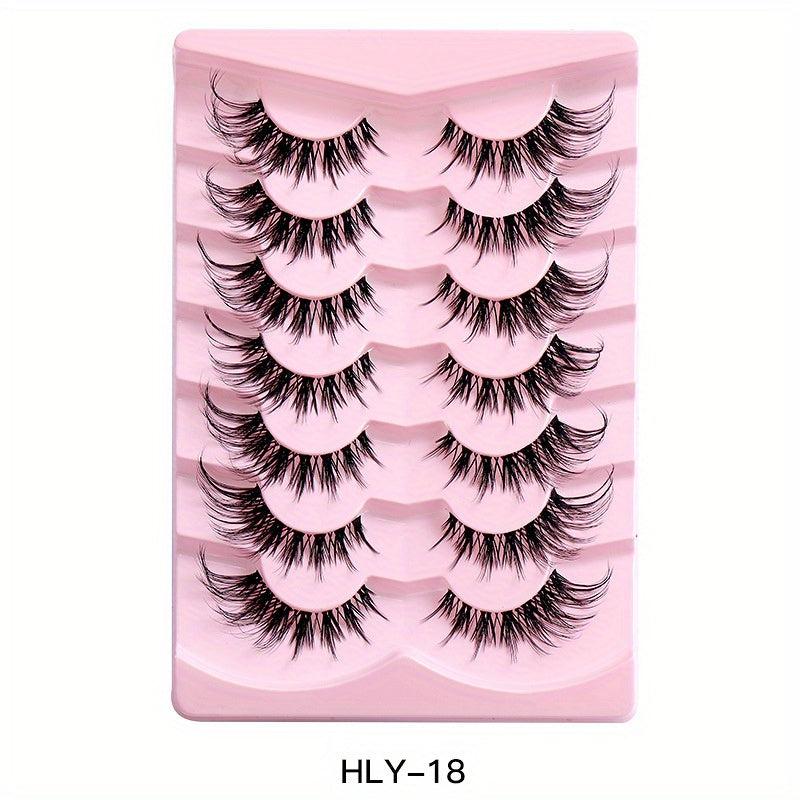 7 Pairs Natural Thick Curling False Eyelashes for Dramatic Look