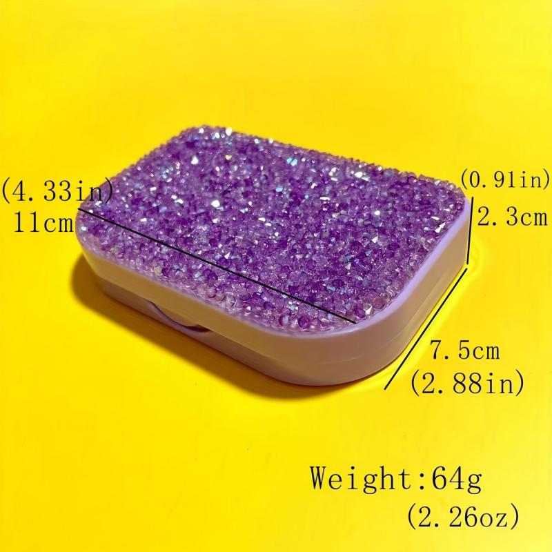 Travel Size Rhinestone Eyelash Storage Box for 2 Pairs with Glue Inside