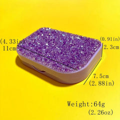 Travel Size Rhinestone Eyelash Storage Box for 2 Pairs with Glue Inside