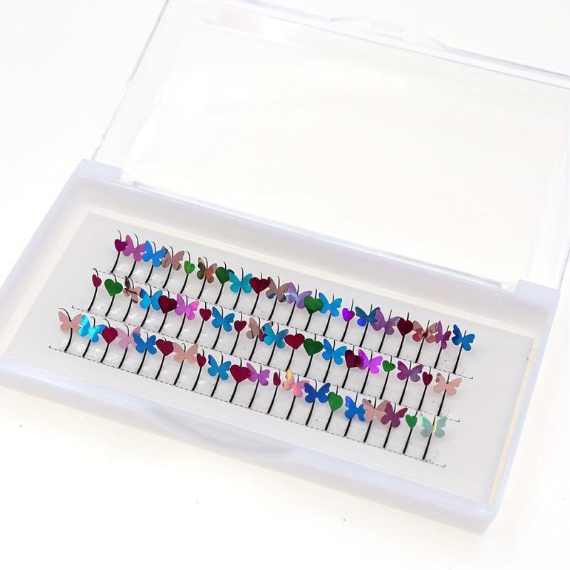 3D Butterfly Heart Glitter False Lashes Mix Individual Extensions D Curl