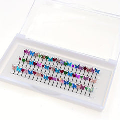 3D Butterfly Heart Glitter False Lashes Mix Individual Extensions D Curl