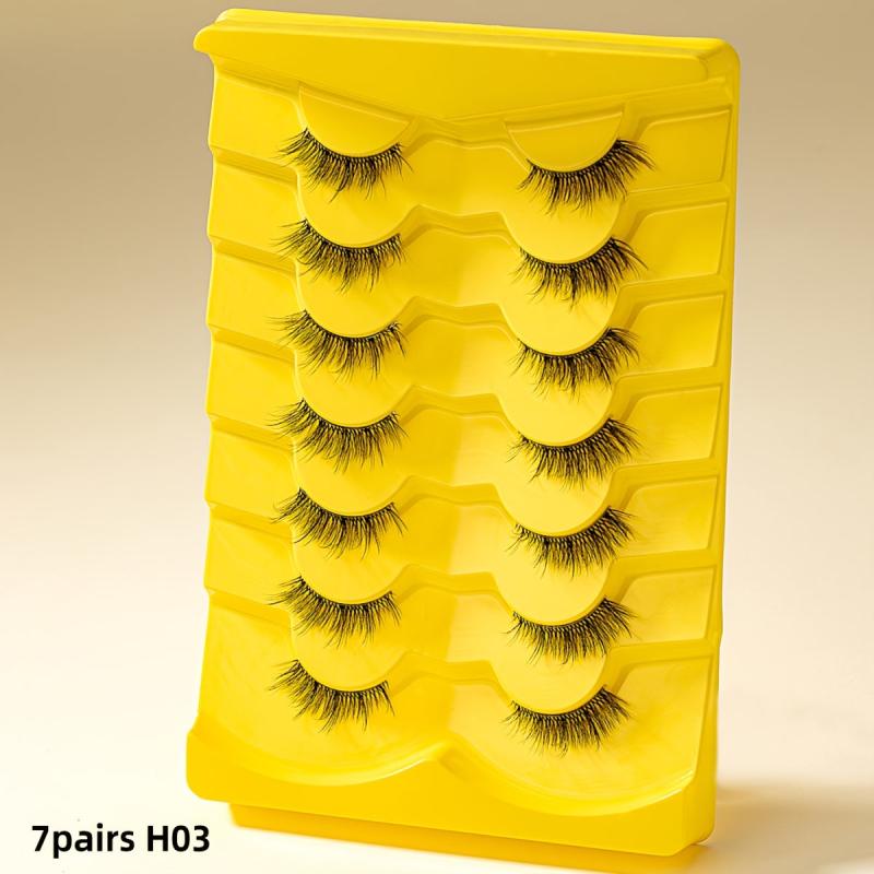 10 Pairs 8D False Eyelashes Half Eye Cat Eye Fluffy Faux Mink Soft Thick Lashes