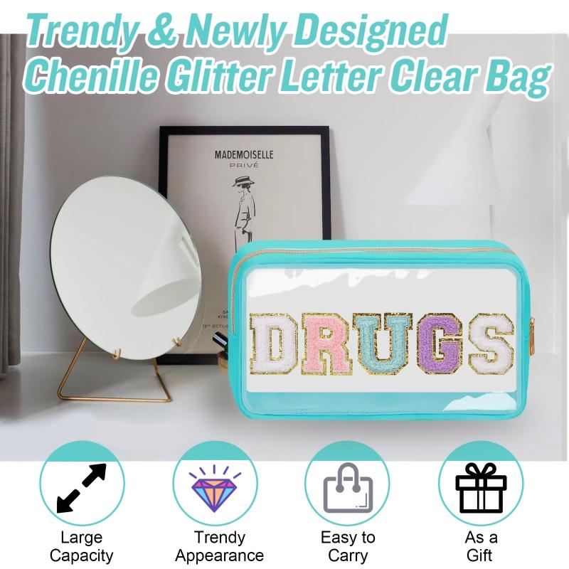 Clear Makeup Bag Waterproof Glitter Cosmetic Bag