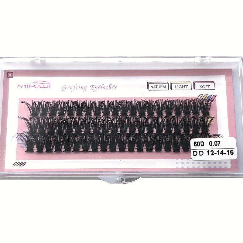 60pcs DIY Cluster Eyelashes DD Curling 12 14 16mm Mixed Length 0 07mm Thickness