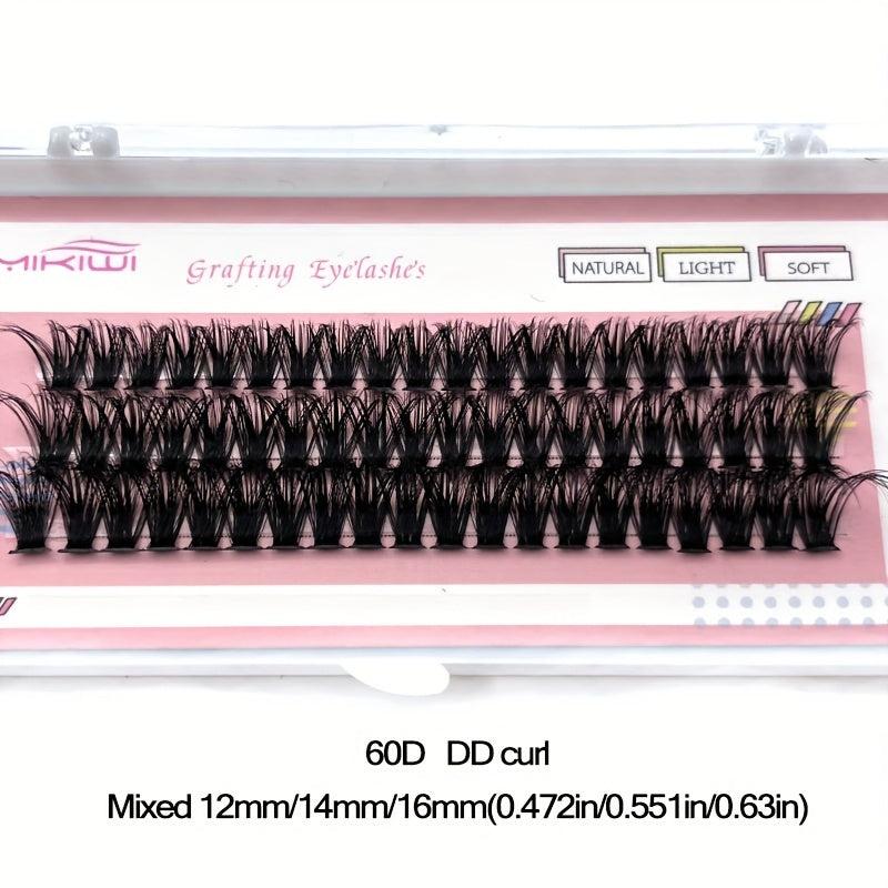 60pcs DIY Cluster Eyelashes DD Curling 12 14 16mm Mixed Length 0 07mm Thickness