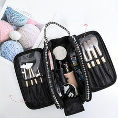 Houndstooth Travel Makeup Bag Organizer