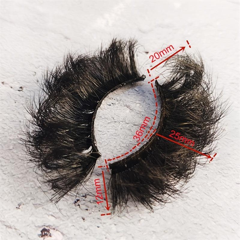 25MM Fluffy Thick Faux Mink False Eyelashes for Stage Performance