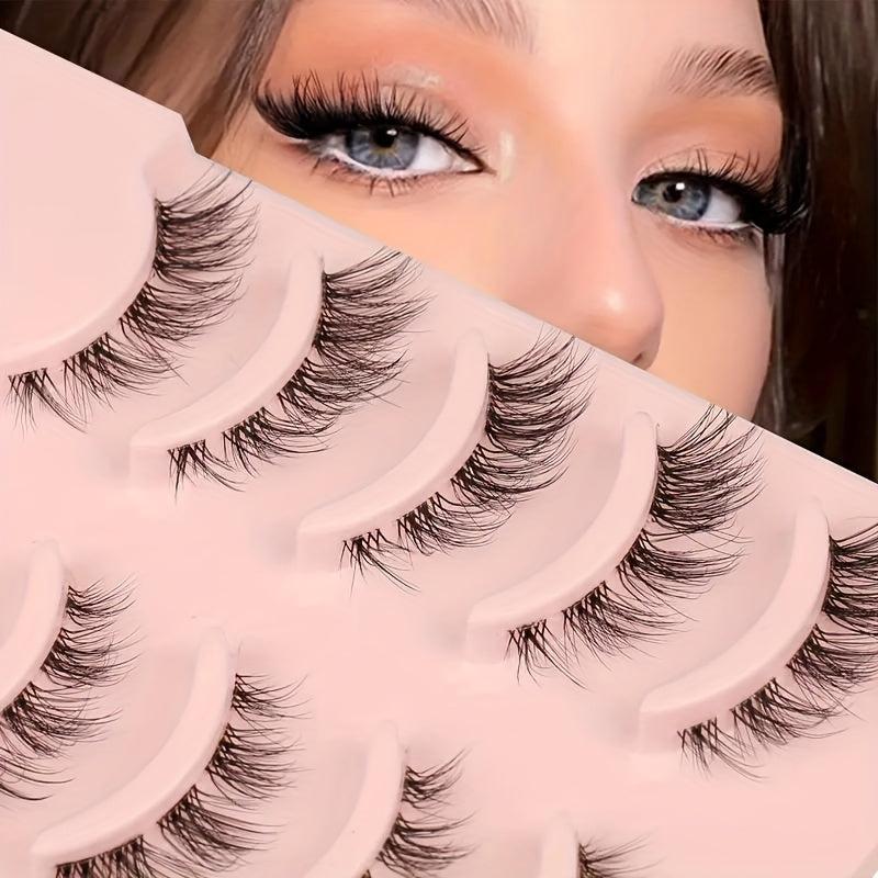 10 Pairs Short Natural Look False Eyelashes Soft Reusable