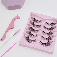 Faux Mink Cat Eye Eyelashes Extension 19mm Natural Fluffy Lashes Makeup