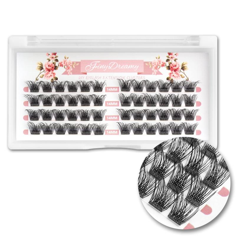 10-16mm D Curl DIY Clusters Eyelash Extension Dovetail Segmented Lashes