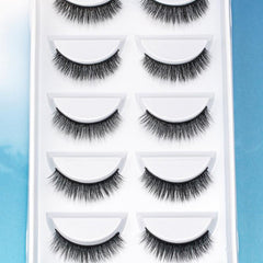 5 Pairs 3D Chemical Fiber Eyelashes Natural Curling Fully Eyelashes