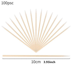 100pcs Long Wooden Swabs for Makeup & Cosmetic Remover Tool