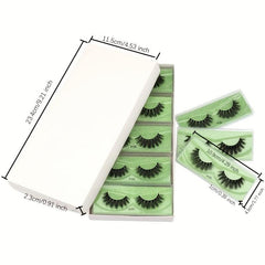 10 Pairs 3D Faux Mink Lashes Natural Soft Green Box Packaging