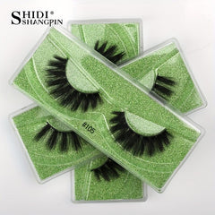 10 Pairs 3D Faux Mink Lashes Natural Soft Green Box Packaging