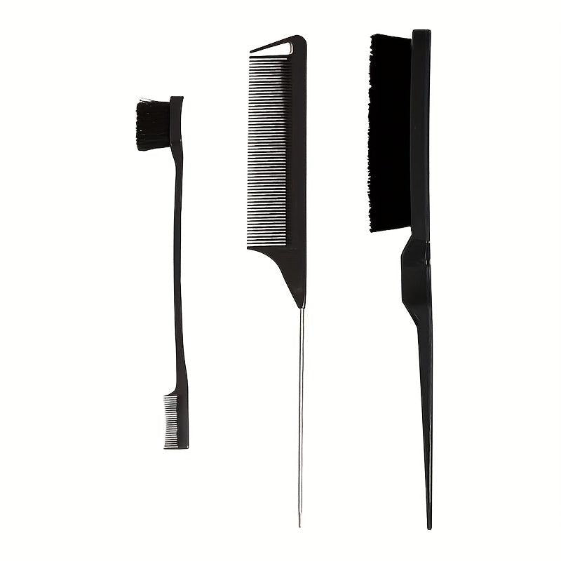 3pcs Teasing Brush Set for Women Dual Edge Eyebrow Brush & Styling Comb