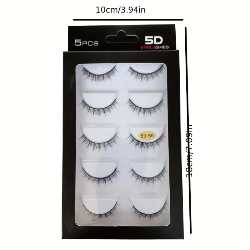 5 Pairs False Eyelashes 8mm Natural Realistic Lashes Daily Makeup Short Style
