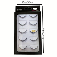 5 Pairs False Eyelashes 8mm Natural Realistic Lashes Daily Makeup Short Style