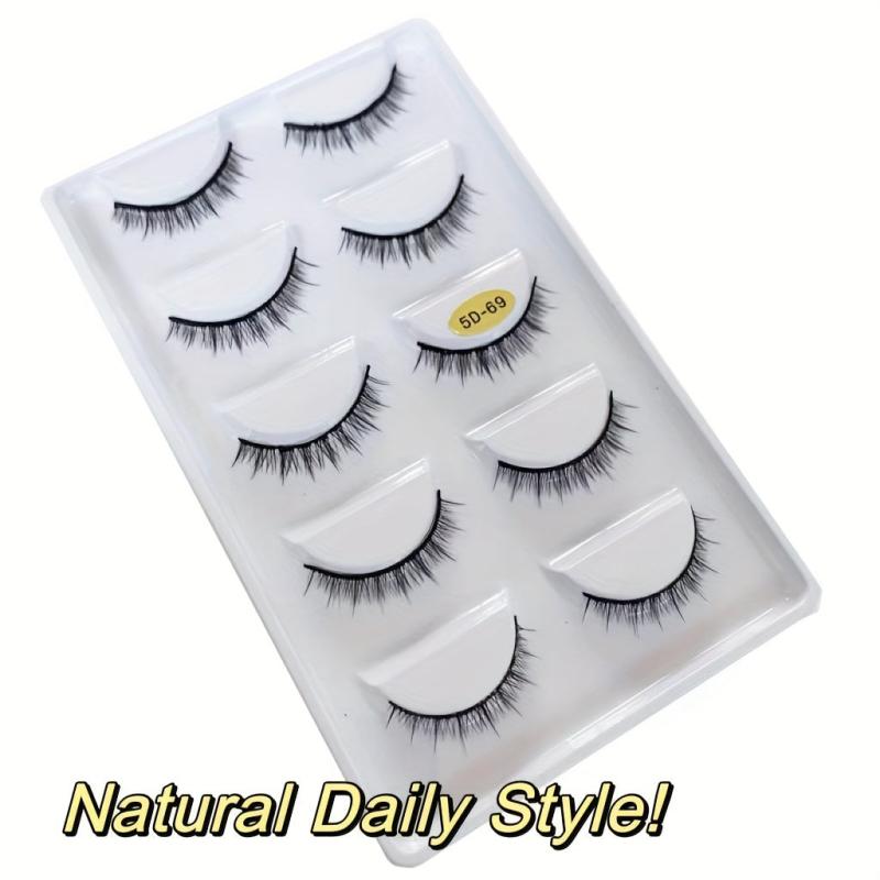 5 Pairs False Eyelashes 8mm Natural Realistic Lashes Daily Makeup Short Style