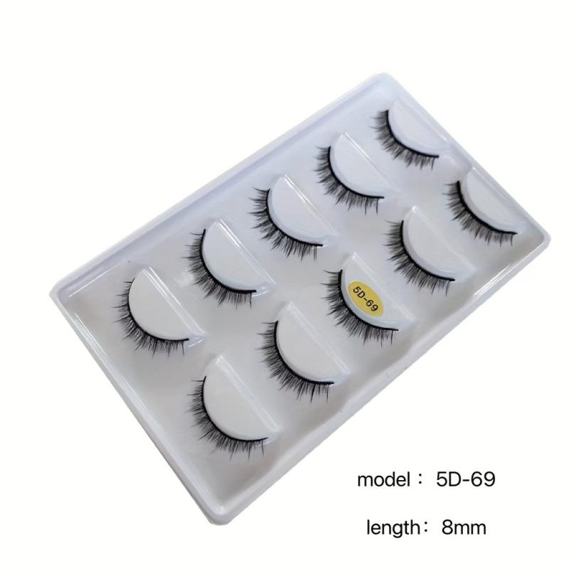 5 Pairs False Eyelashes 8mm Natural Realistic Lashes Daily Makeup Short Style