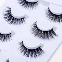4 Pairs Cat Eye Lashes Criss Cross Wispy Natural Look False Eyelashes