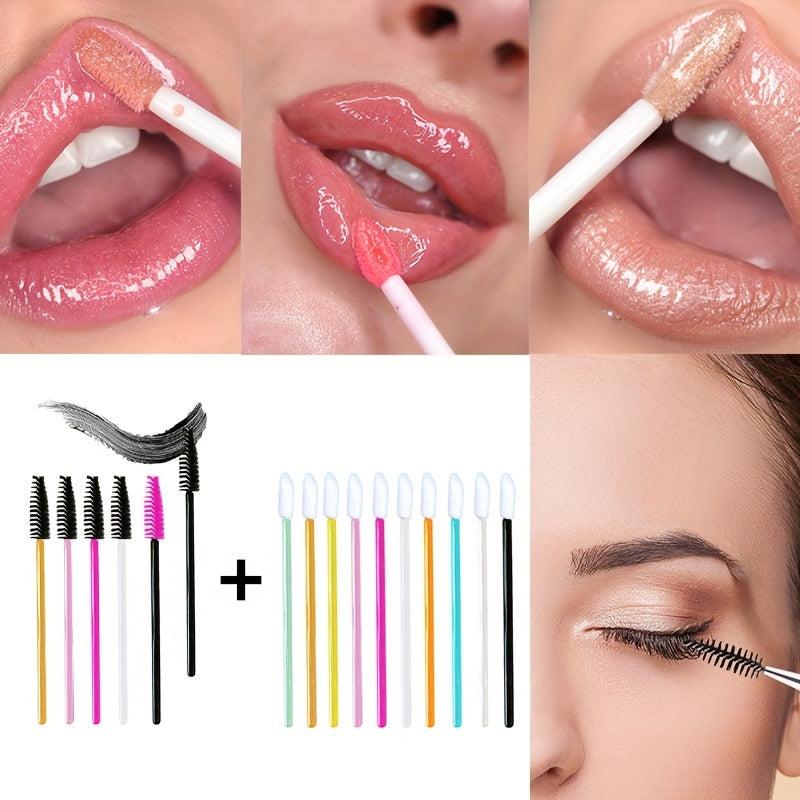 10pcs Eyebrow Eyelash Brushes Dual Ended Eye Lip Makeup Brush Set