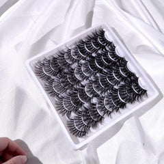 20 Pairs False Eyelashes Thick Natural Reusable