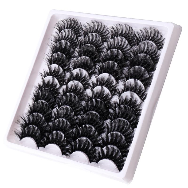 20 Pairs False Eyelashes Thick Natural Reusable