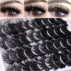 20 Pairs False Eyelashes Thick Natural Reusable